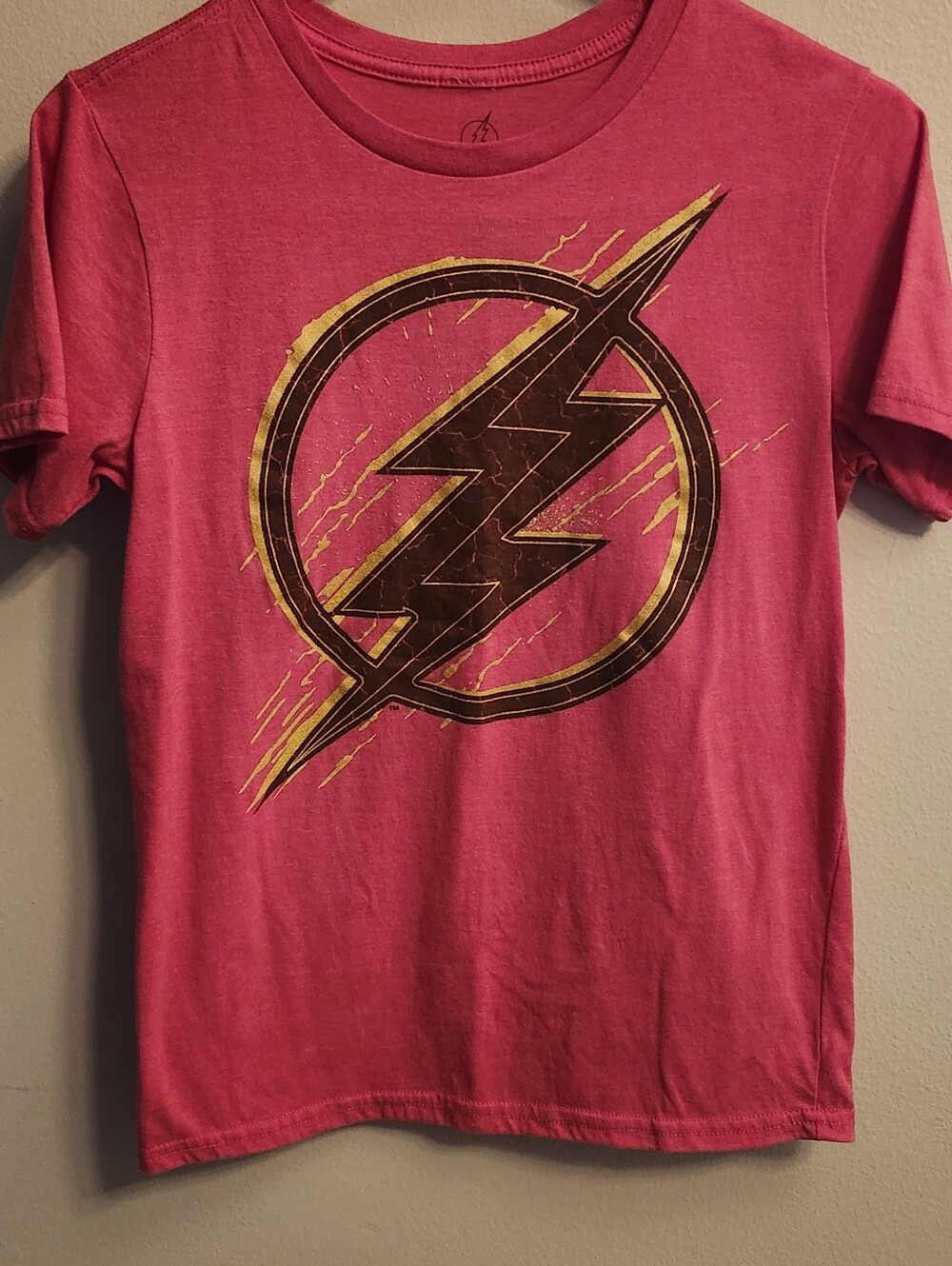 Mad Engine The Flash Logo Graphic T-Shirt Men’s L Red Crew Neck Short Sleeve
